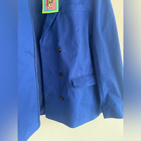 NWT Houston White Adult Unisex Double-Breasted Blazer Jacket Full Lining Blue L - Picture 9 of 13